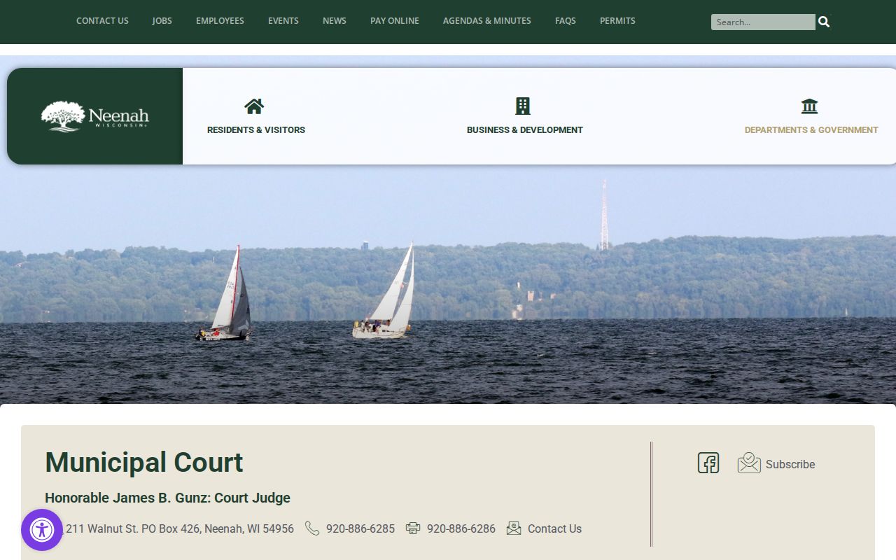 Neenah municipal court records in Winnebago County